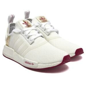 Adidas Women's NMD R1 Sneakers White Pink Gold All That Glitters Size 11